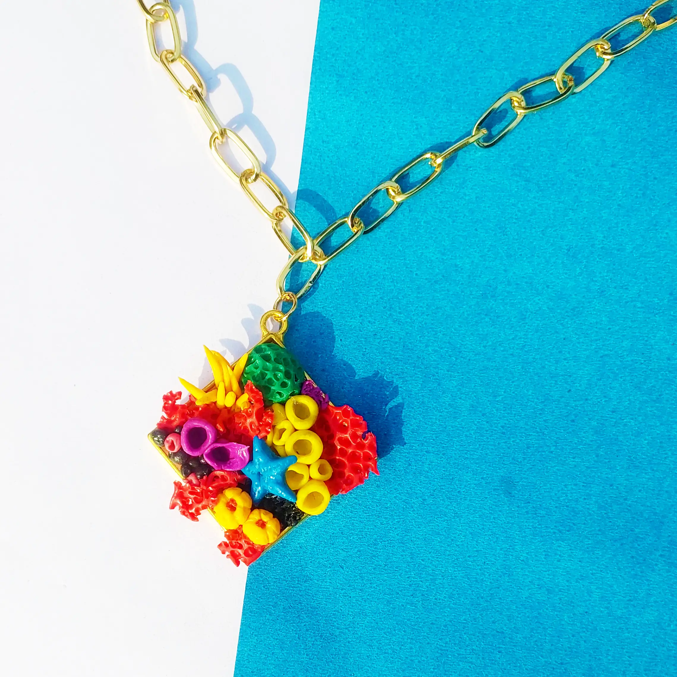 Coral-Clay-neck-piece-Colorful-Polymer-Jewelry-Ocean-neckpiece-Sea-Jewelry-Coral-Gifts-for-Women-Bling-On-