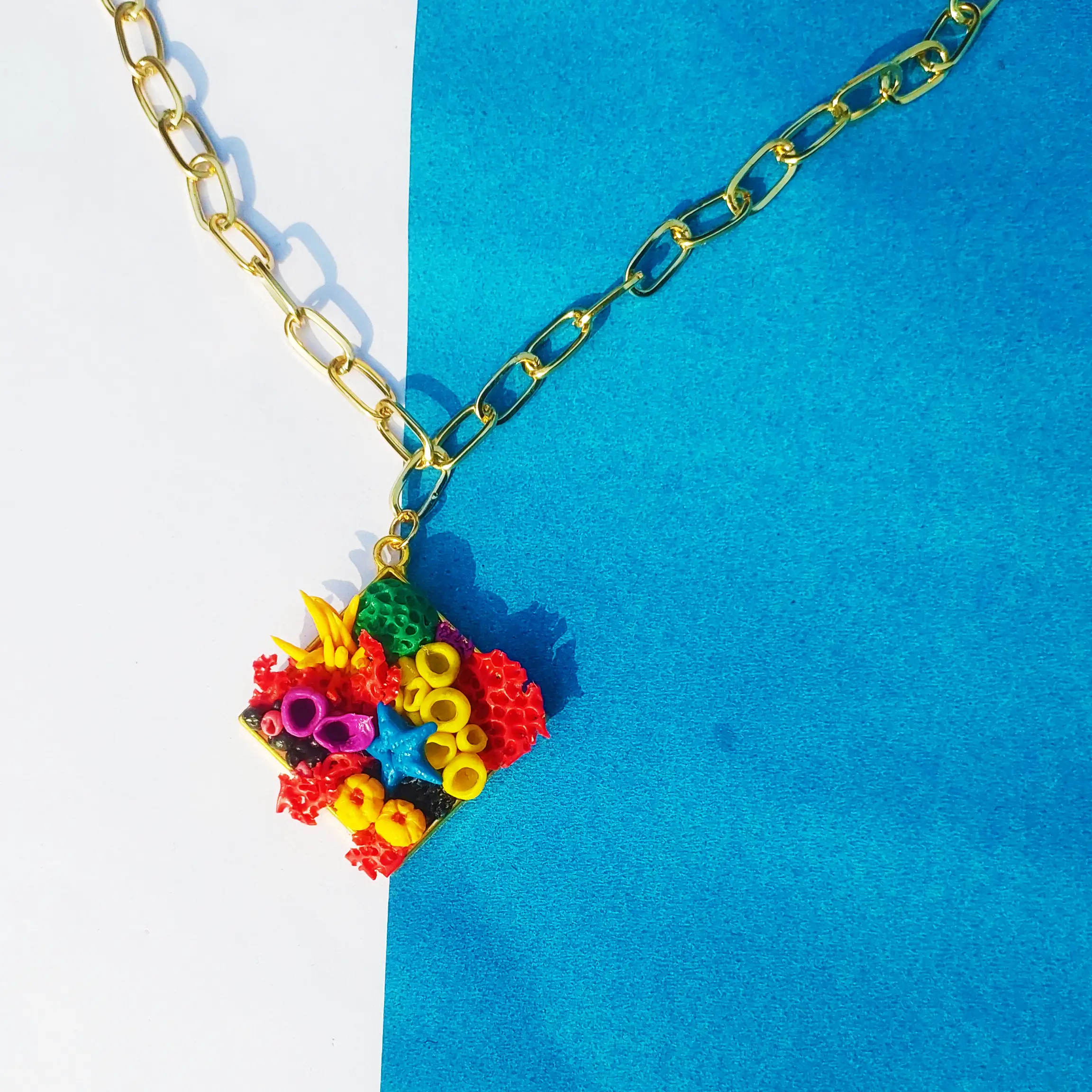 Coral-Clay-neck-piece-Colorful-Polymer-Jewelry-Ocean-neckpiece-Sea-Jewelry-Coral-Gifts-for-Women-Bling-On-