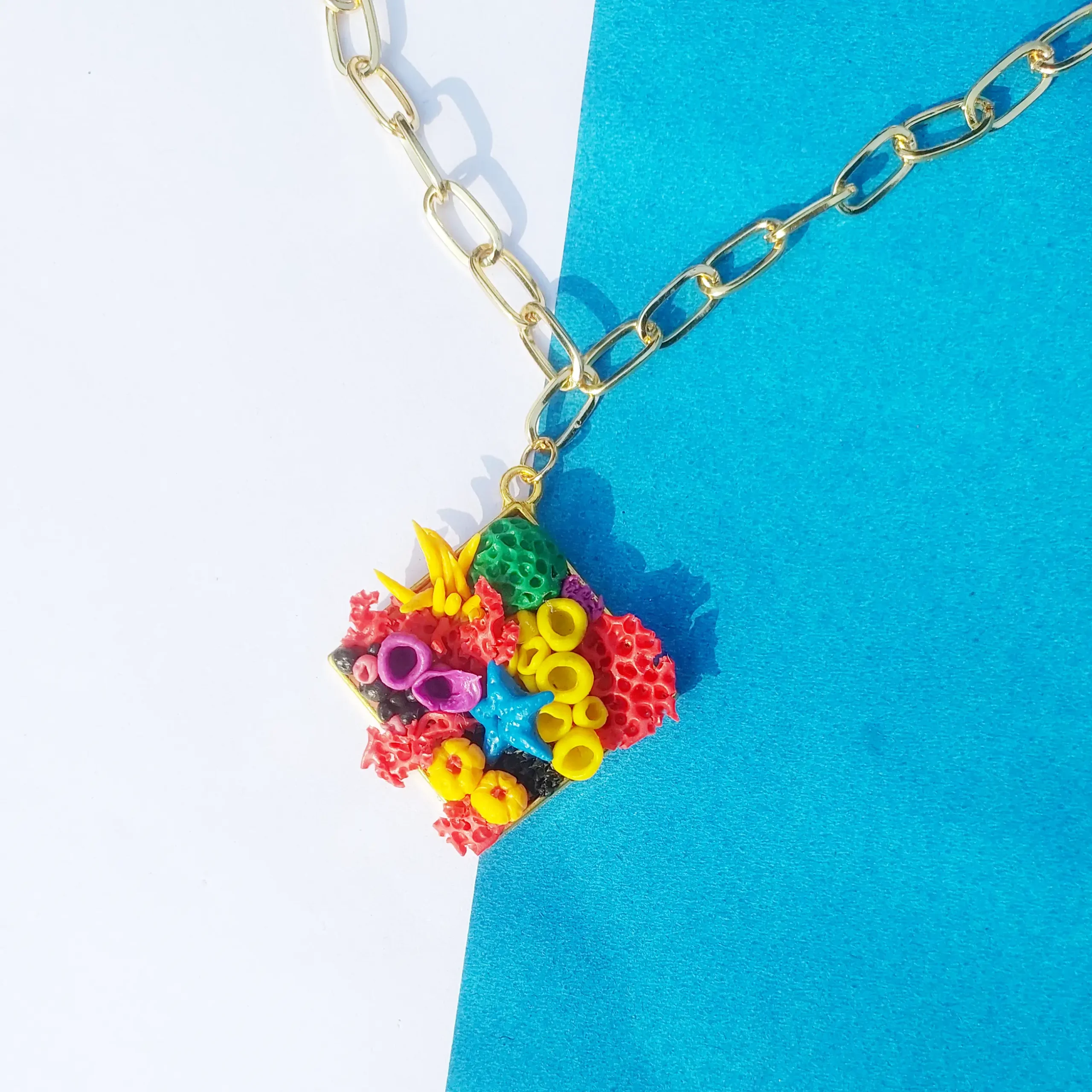 Coral-Clay-neck-piece-Colorful-Polymer-Jewelry-Ocean-neckpiece-Sea-Jewelry-Coral-Gifts-for-Women-Bling-On-